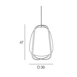 Suspension Akemi IP20 E27 40W H.47 x Ø36 cm papier japonais, bambou, blanc Corep
