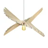 Suspension Albatros bois câble torsadé chanvre E27 60W IP44 Ø80 x H.193cm Atelier Loupiote
