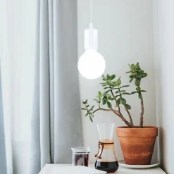 Suspension Ampoule E27 100cm Blanc Mat - SILAMP