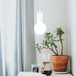 Suspension Ampoule E27 100cm Blanc - SILAMP