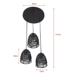 Suspension Andover 3 x E14 noir lux.pro