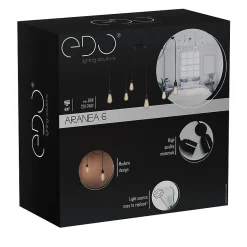 Suspension araignée Aranea 6xE27 Lampe suspendue rétro lampe araignée noire EDO777189