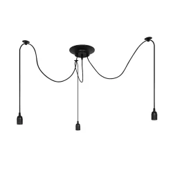 Suspension araignée Aranea 3xE27 Lampe suspendue rétro lampe araignée noire EDO777187