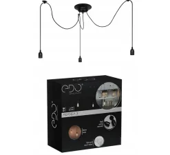 Suspension araignée Aranea 3xE27 Lampe suspendue rétro lampe araignée noire EDO777187