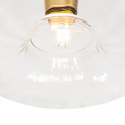 Suspension Art Déco dorée avec verre rond 3 lumières - Ayesha