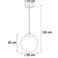 Suspension Art déco en laiton avec verre bleu océan 20 cm - Pallon