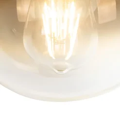 Suspension Art Déco noire avec verre doré 20 cm - Pallon