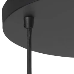 Suspension Art Déco noire avec verre fumé 3 lumières ronde - Busa