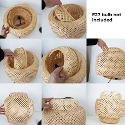 Suspension artisanale en osier naturel D28 cm