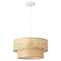 Suspension Ascot E27 40 cm blanc aspect rotin lux.pro