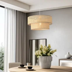 Suspension Ascot E27 40 cm blanc aspect rotin lux.pro