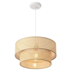 Suspension Ascot E27 40 cm blanc aspect rotin lux.pro