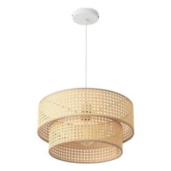 Suspension Ascot E27 40 cm blanc aspect rotin lux.pro