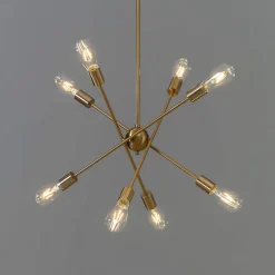 Suspension au fini laiton quatre tiges métalliques - Sagitta