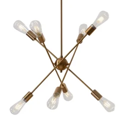 Suspension au fini laiton quatre tiges métalliques - Sagitta