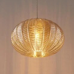 Suspension au verre ambré motifs décoratifs - Melizzo