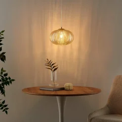 Suspension au verre ambré motifs décoratifs - Melizzo