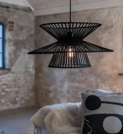 Suspension bambou E27 Max 40W, diam 57 cm, noire mat - Markslöjd - Duplici