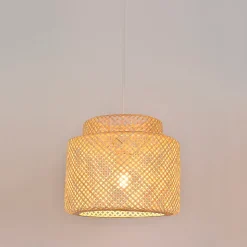 Suspension bambou Makassar Corep E27 IP20 15W coloris naturel ø38 x H.32 cm