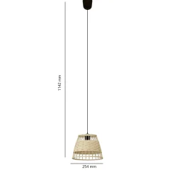 Suspension Bambou Umston Dunalux IP20 E27 40W Ø25 x H.110cm