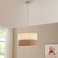 Suspension Barton blanc / effet lin lux.pro