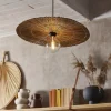 Suspension Bengale E27 60W IP20 ⌀50xH.101cm raphia coloris naturel Corep