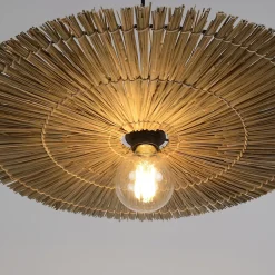 Suspension Bengale E27 60W IP20 ⌀50xH.101cm raphia coloris naturel Corep