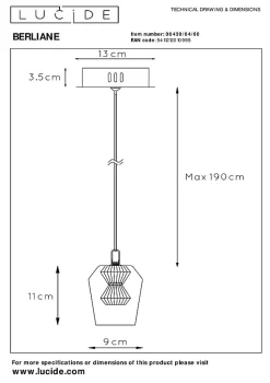 Suspension BERLIANE en aluminium avec LED intégré - Transparent - Lucide