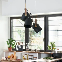 Suspension Bil - métal - noir & doré H83 cm - Atmosphera