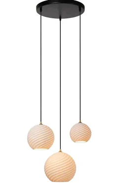 Suspension BINA en porcelaine avec 3xE27 - Blanc - Lucide