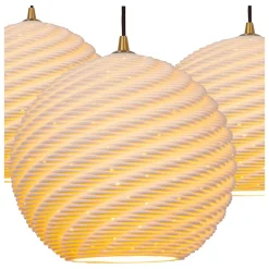 Suspension BINA en porcelaine avec 3xE27 - Blanc - Lucide