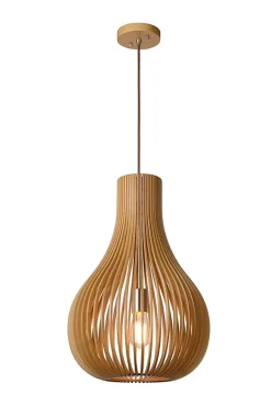 Suspension BODO en placage de bois avec 1xE27 - Bois clair - Lucide