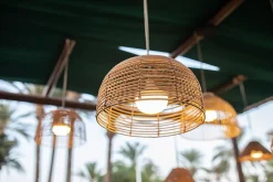 Suspension Bossa LED ⌀35cm 900lm IP54 9W variable blanc chaud à neutre New Garden naturelle