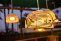 Suspension Bossa LED ⌀35cm 900lm IP54 9W variable blanc chaud à neutre New Garden naturelle