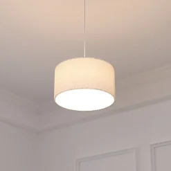 Suspension bouclette Tina blanc D37cm - Atmosphera