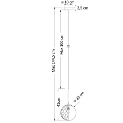 Suspension boule en verre graphique ultra décorative - Aquila