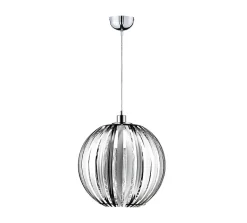 Suspension boule 1xE27 chrome, diamètre 40cm, H150cm - Trio - Zucca