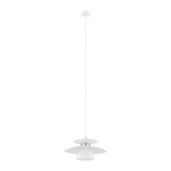 Suspension Brenda E27 40W IP20 acier blanc Eglo L.150 x ⌀32 cm