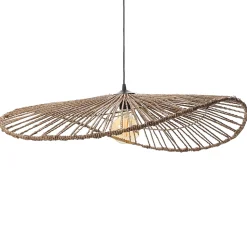 Suspension capeline en jacinthe d'eau Alana coloris beige E27 ⌀78 X H.74 cm Lussiol