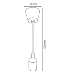 Suspension câble rouge (1m) E27 IP20 max 60W