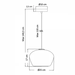 Suspension chic en verre et laiton - Irina