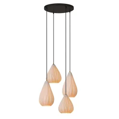 Suspension Cinzia en porcelaine blanc 4 lampes IP20 4 x E27 160W Ø55,5 x 154cm Lucide