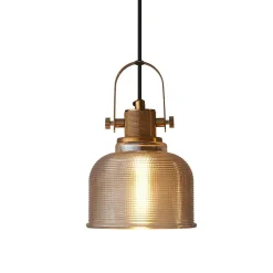 Suspension cloche verre ambré - Vela