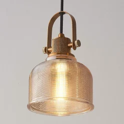 Suspension cloche verre ambré - Vela