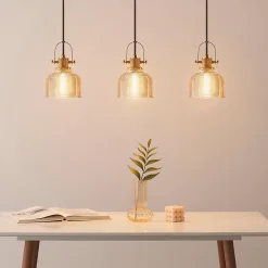 Suspension cloche verre ambré - Vela