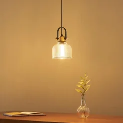 Suspension cloche verre transparent - Vela