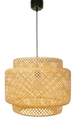 Suspension Clure bambou naturel E27 42W IP20 Ø45cm GoodHome
