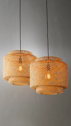 Suspension Clure bambou naturel E27 42W IP20 Ø45cm GoodHome