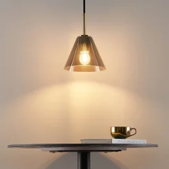Suspension conique et design verre fumé - Soliria