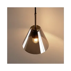 Suspension conique et design verre fumé - Soliria